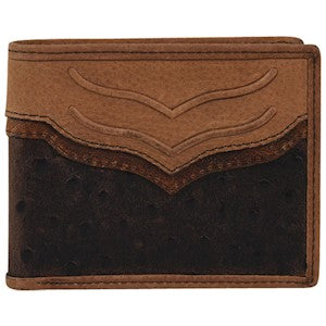HG22100138W3 Tony Lama LG Bifold Wallet Weathered Ostrich