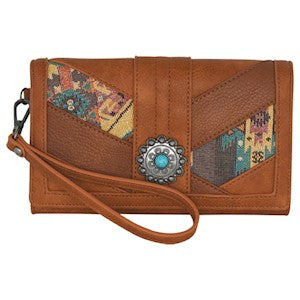 BG24000806W Wallet- Catchfly Clutch Sunset Renegage w/Southwest Inlay