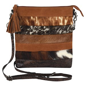 BG24022753 Purse -Tony Lama Crossbody Hair On Stripes