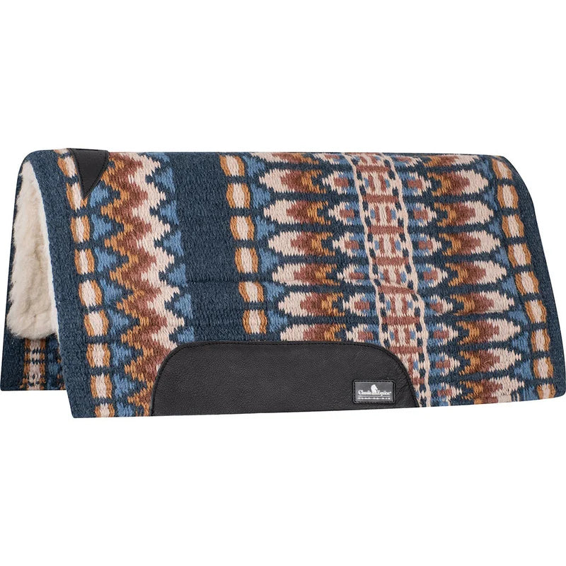 TKCSWFP-Nvy/Tan Classic Equine Sensorflex Wool Fleece Pad
