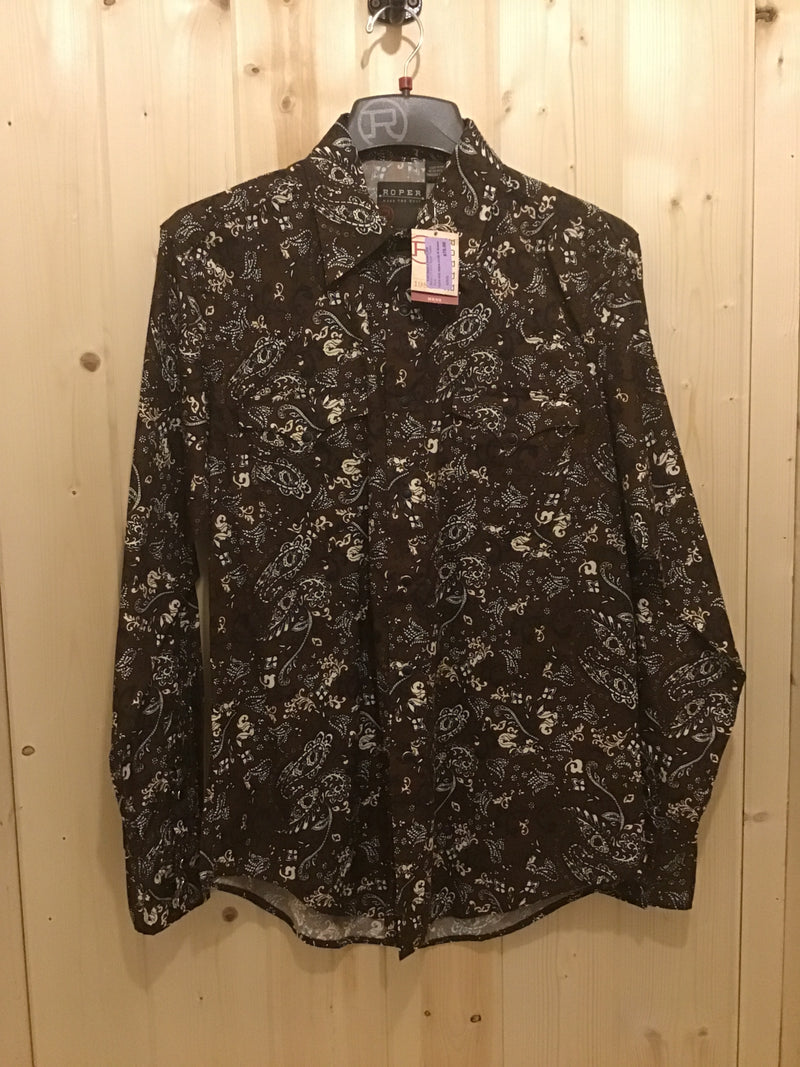 CL03-001-0064-0158 Mens L/S Shirt Roper Paisley Print