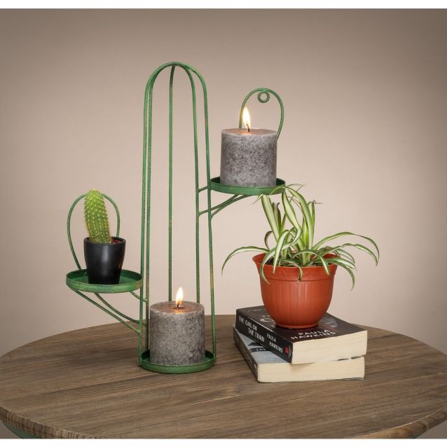 BG87-97213 Candle Holder 3-Tier Cactus