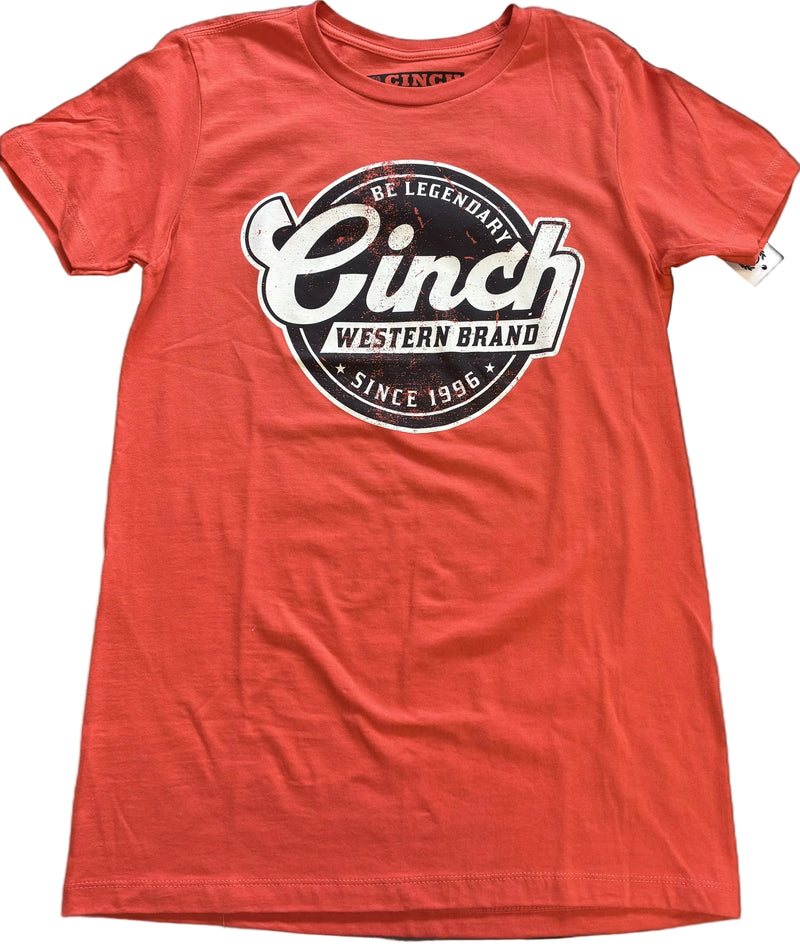 CLMTT1690710 Mens Cinch Tshirt Cinch Denim  Logo- White and Red