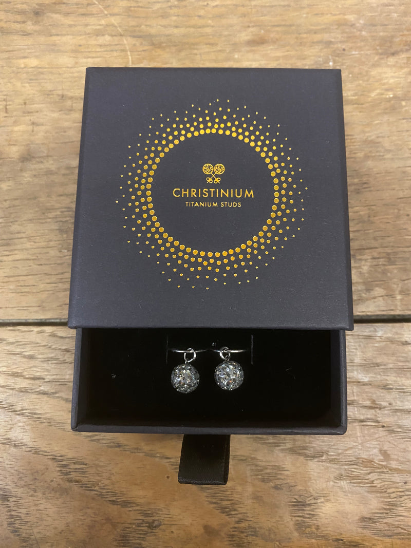BGEAR-HOOP-- Titanium Hoop Sparkle Ball Earring