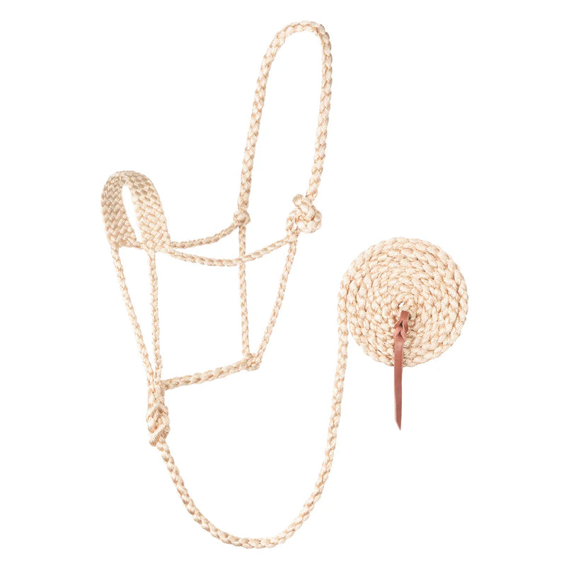 TK35-7820-Average-Tan Halter Flat Braided Soft Poly Tape w/ 10' Lead AVE