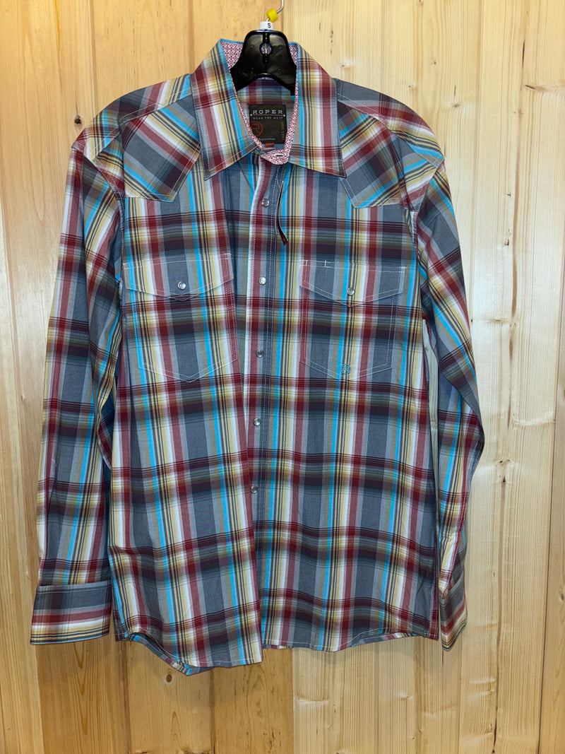 CL03-001-0278-5016 Mens L/S Shirt Roper - Multi Plaid