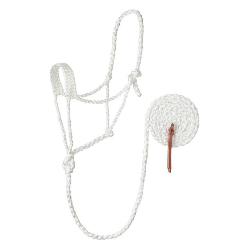 TK35-7820-Average-White Halter Flat Braided Soft Poly Tape w/ 10' Lead AVE