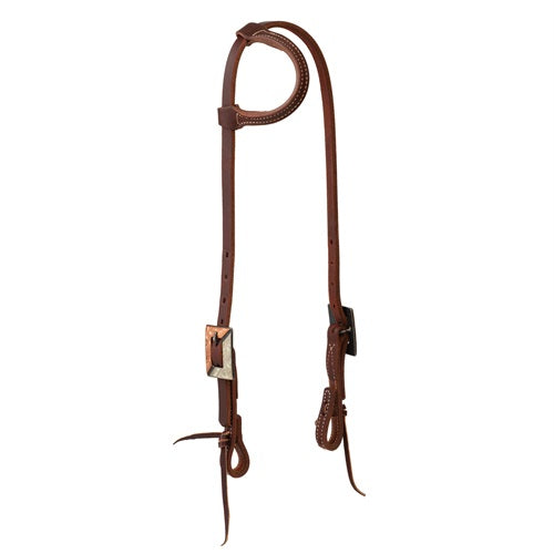 TK10010-01-29 Headstall Sliding Ear Co/Slvr Square Buckle