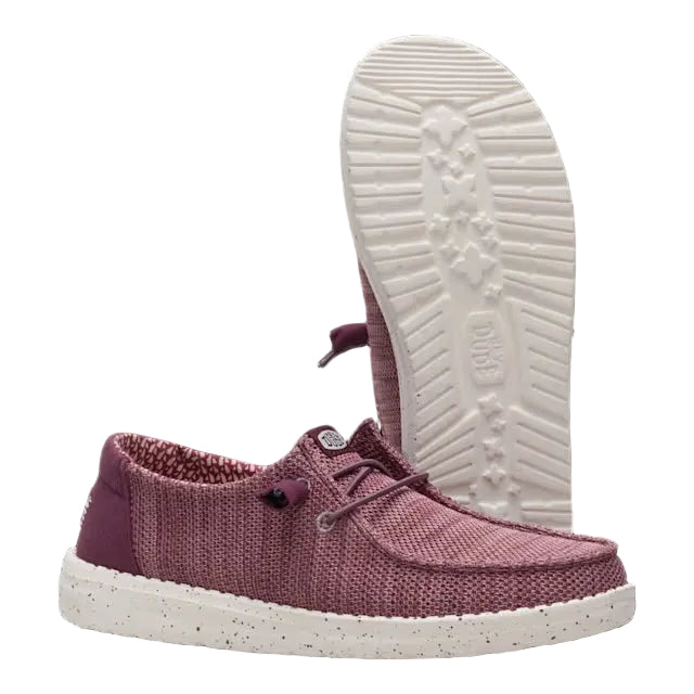 CL41878-605 Hey Dude Women's- Wendy Stretch- Burgundy