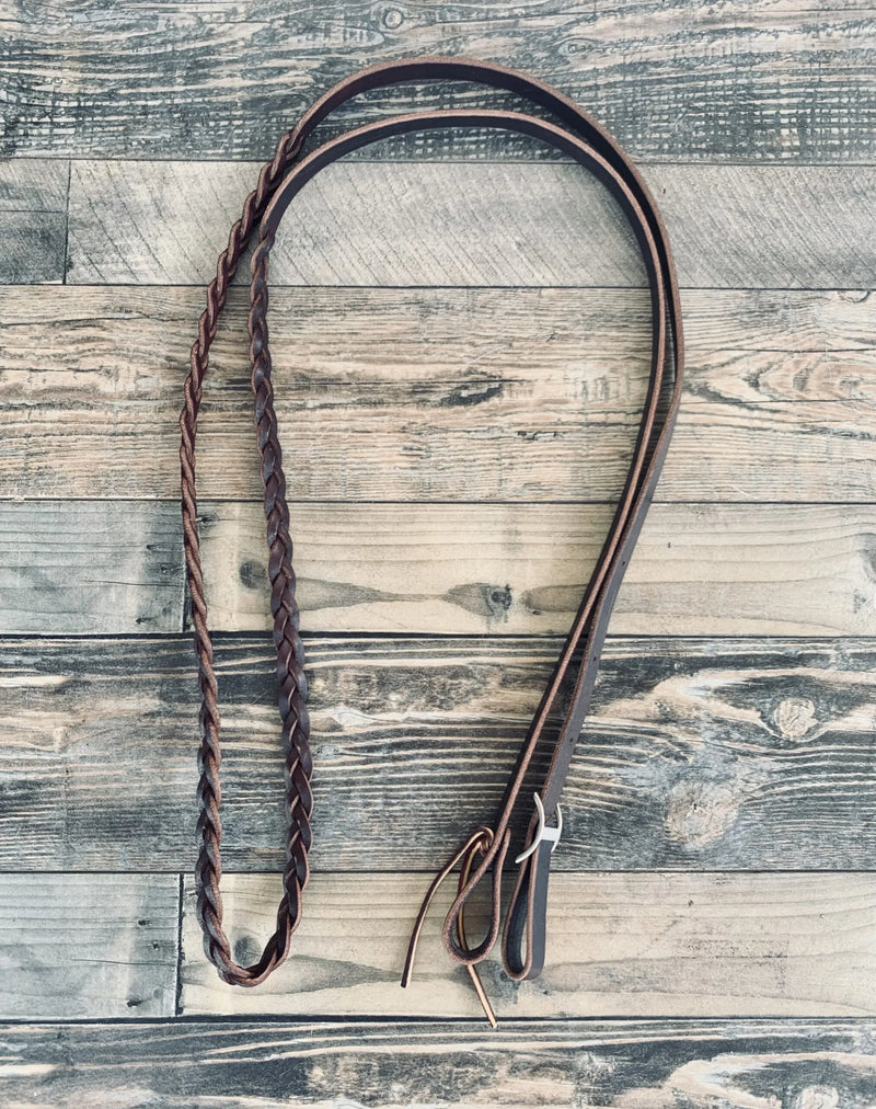 TKWR7069 Reins Roping Braided Light/Dark Oil