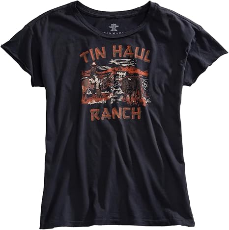 CL103950192-Black Womens T-shirt "Tin Haul Ranch"