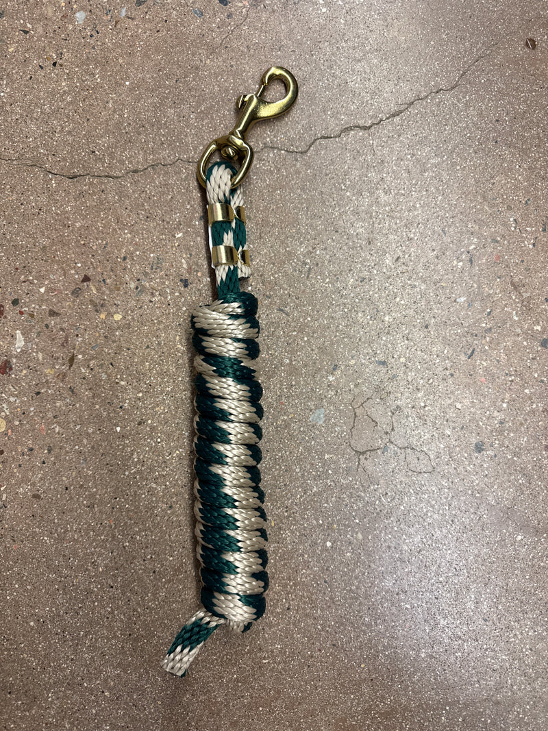 TKLR3940-GRN/TAN Lead Rope Nylon 10'w/Heavy Brass Bolt Snap