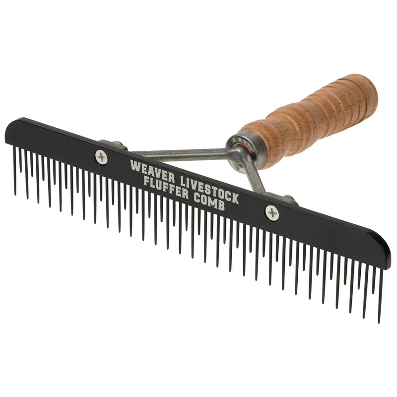 AC65301-88 Teflon Wood Handle Fluffer Comb-Black