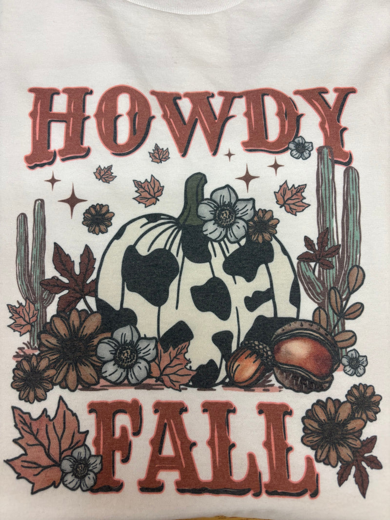 CL521123-White Ladies TShirt "Howdy Fall"