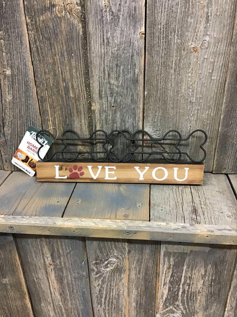 BG87-1975 Dog Bone Sign " Love you"