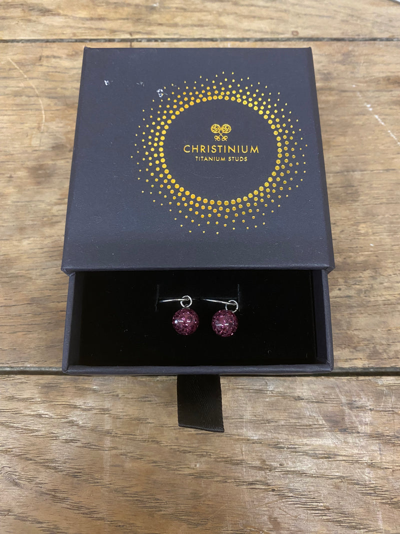 BGEAR-HOOP-- Titanium Hoop Sparkle Ball Earring