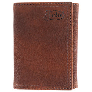 BG2610493222 Justin Trifold Wallet Med Tan Buffalo