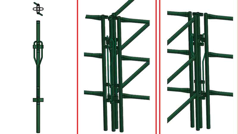 LE742 Folding Horse Panel 4-Way Post