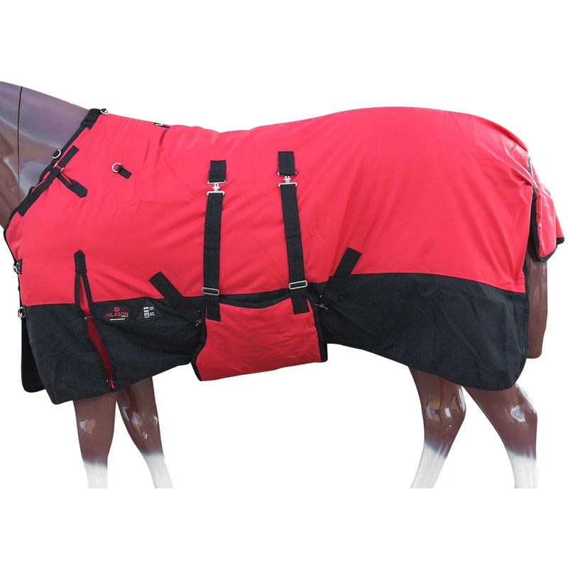 TK862242-82"-Red/Gry Blanket Turnout Eco 600D Waterproof and Breathable