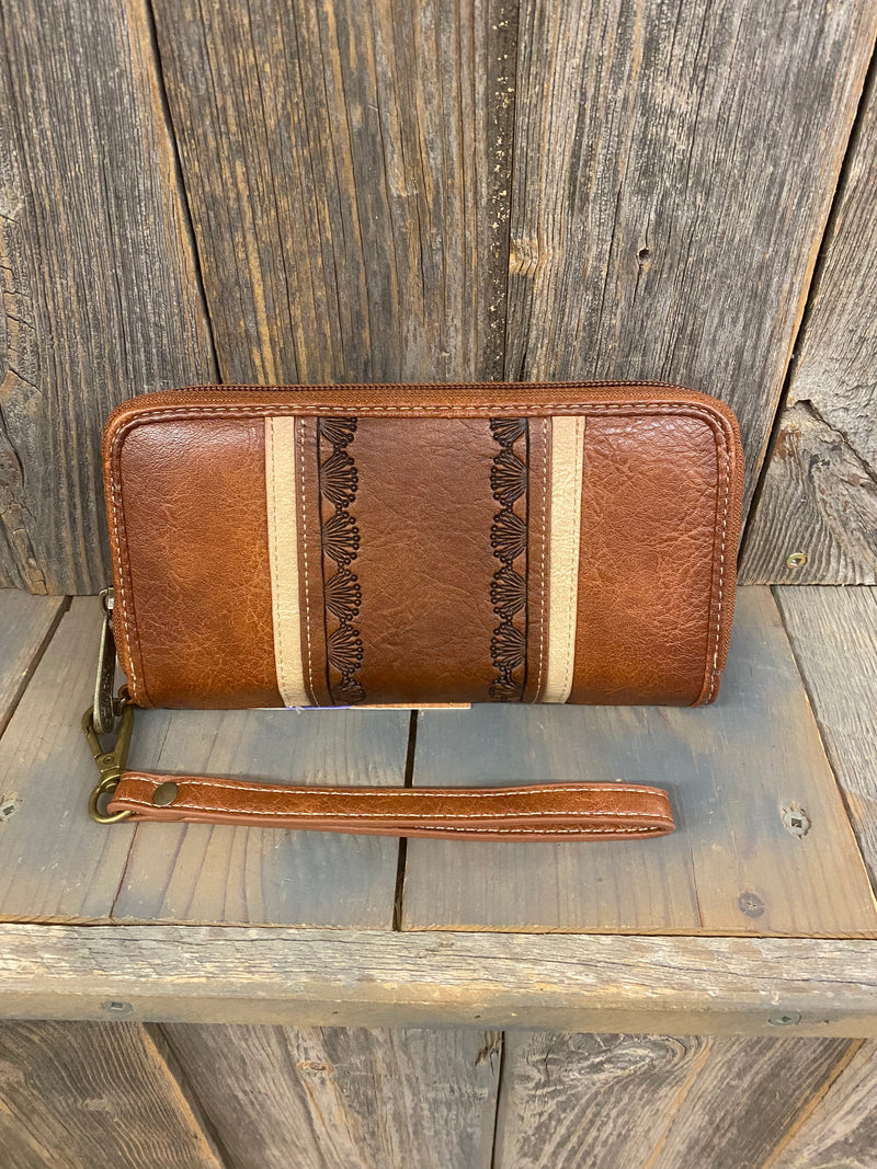 BG2510212151 Wallet Brown & Tan w/ Sunburst Stamped