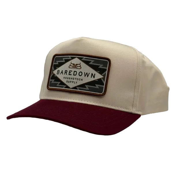 CLCAP3--Burg/Crm Baredown Cap Trucker Style