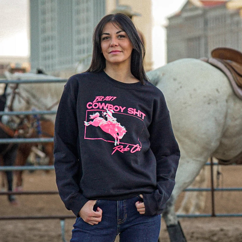 CLCS233 Ladies Cowboy Sh*t Crewneck- Ride On