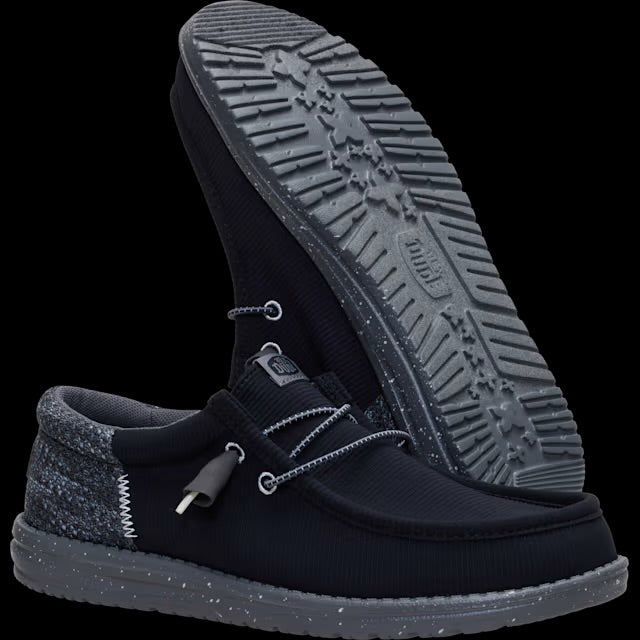 CL45146-0PM Hey Dude Men's- Wally Funk- Black/Smoke Grey