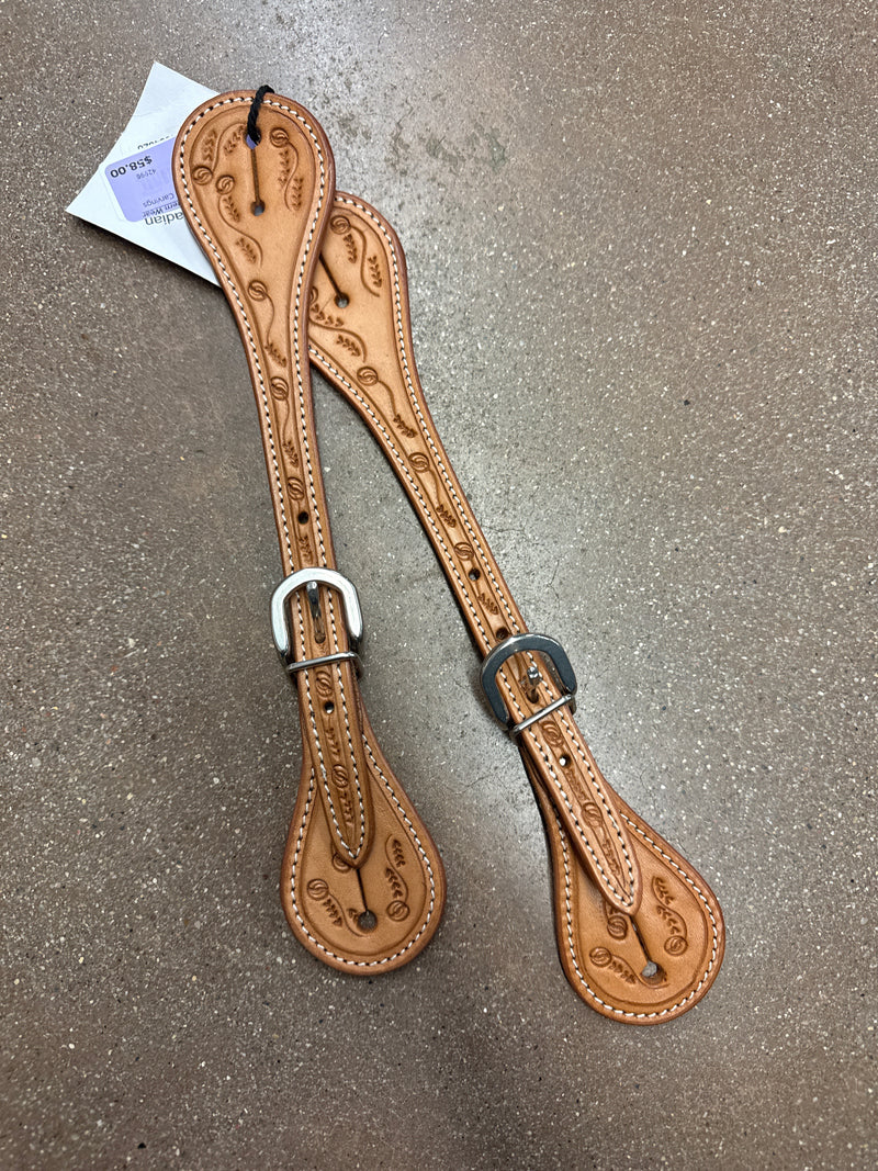 TKWA2181 Spur Straps - Floral Carvings