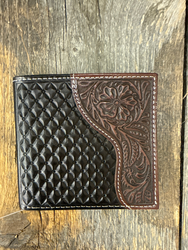 BGN5000046902 Bifold Wallet Brown W/ Floral Overlay
