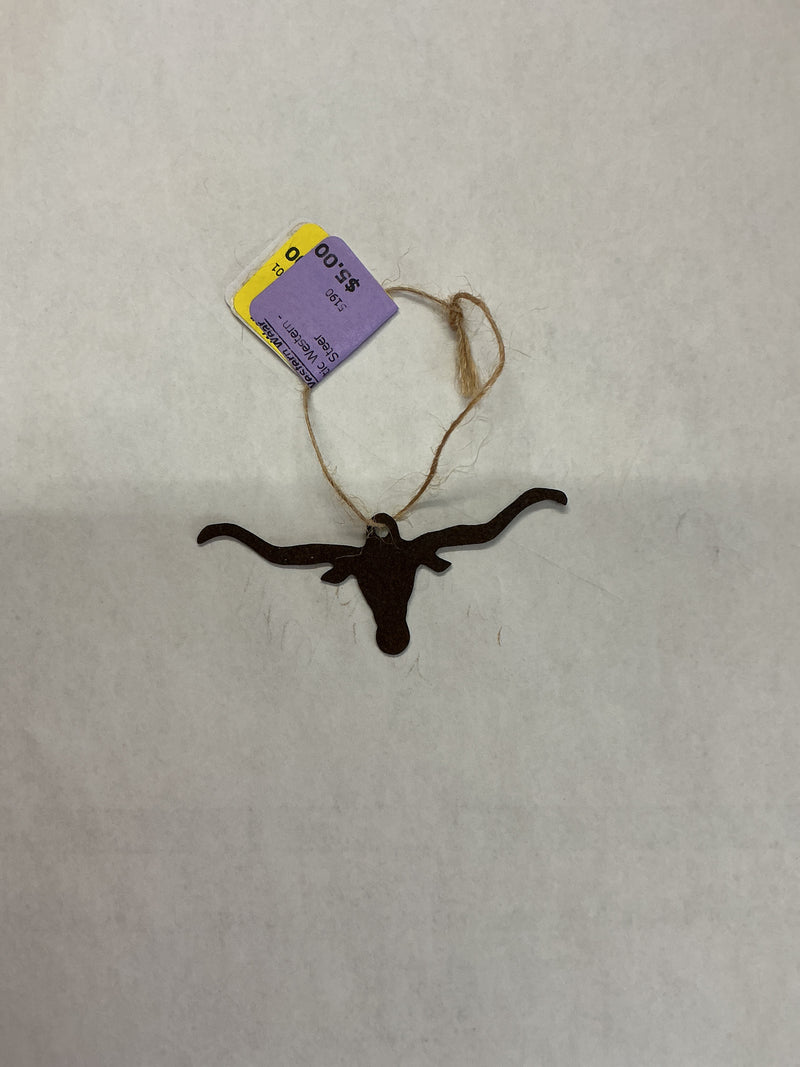 BGRUSTIC--Steer Ornament - Rustic Western - Longhorn Steer