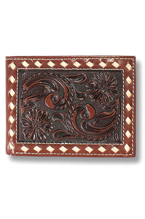 BGA3558102 Wallet-Brown Bi-fold Tooled