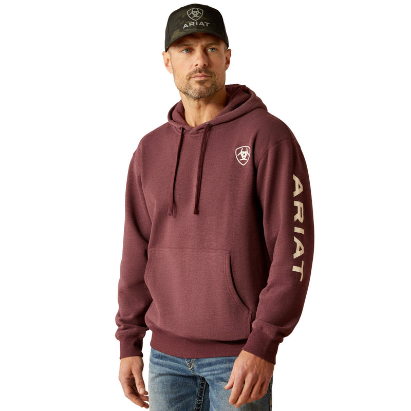CL10052768 Mens Ariat Hoodie W/Logo - Malbec Heather