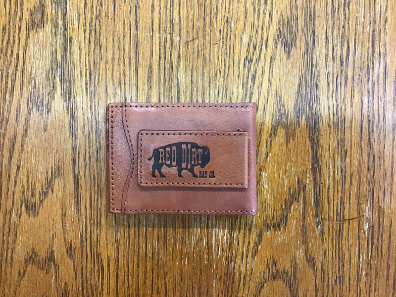 BG23225880M7 Bifold Card Case w/ Money Clip Basketweave Tooling