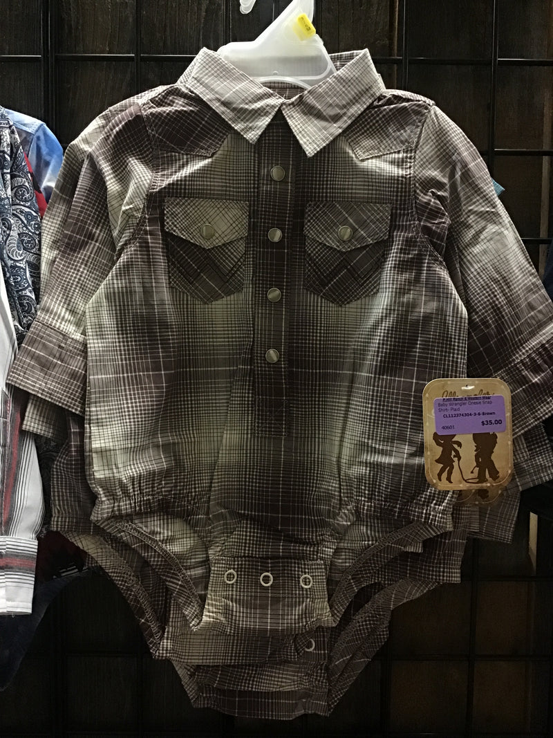 CL112374304 Baby Wrangler Onesie Snap Shirt- Plaid