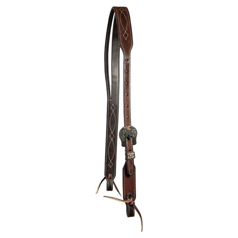 TK5011CRO Headstall Split Ear - 5/8" Chocolate/Rough Out Gunslinger