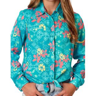 CL03-080-0590-0457 Girls L/S Shirt Tropical Aztec Pattern