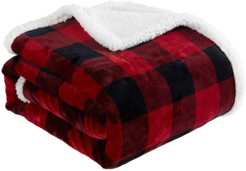 BGCC-BKT--Red/Blk DKR Throw Blanket 100cmx150cm- Buffalo Check
