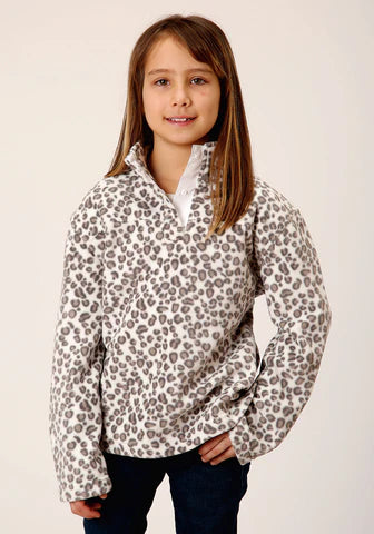 CL03-298-0250-6182 Girls Roper Snow Leopard Fleece