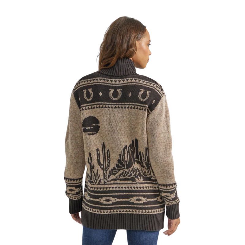 CL112353132 Wrangler Womens Cardigan Button Up Bronc Print