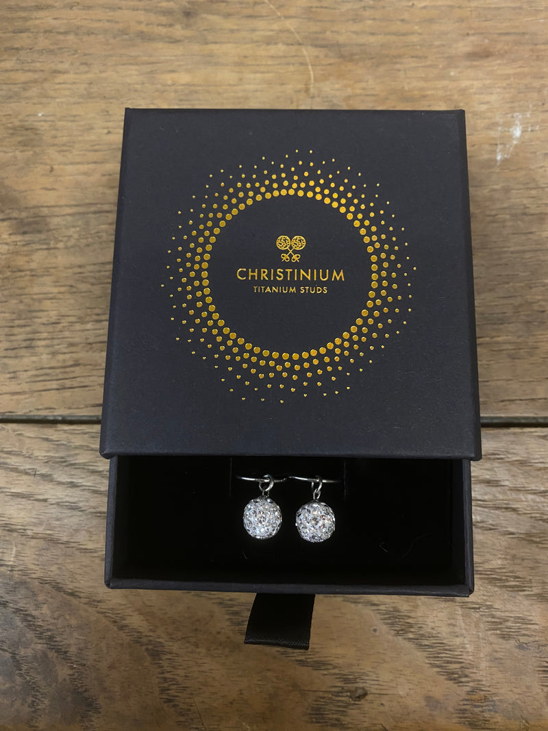 BGEAR-HOOP-- Titanium Hoop Sparkle Ball Earring