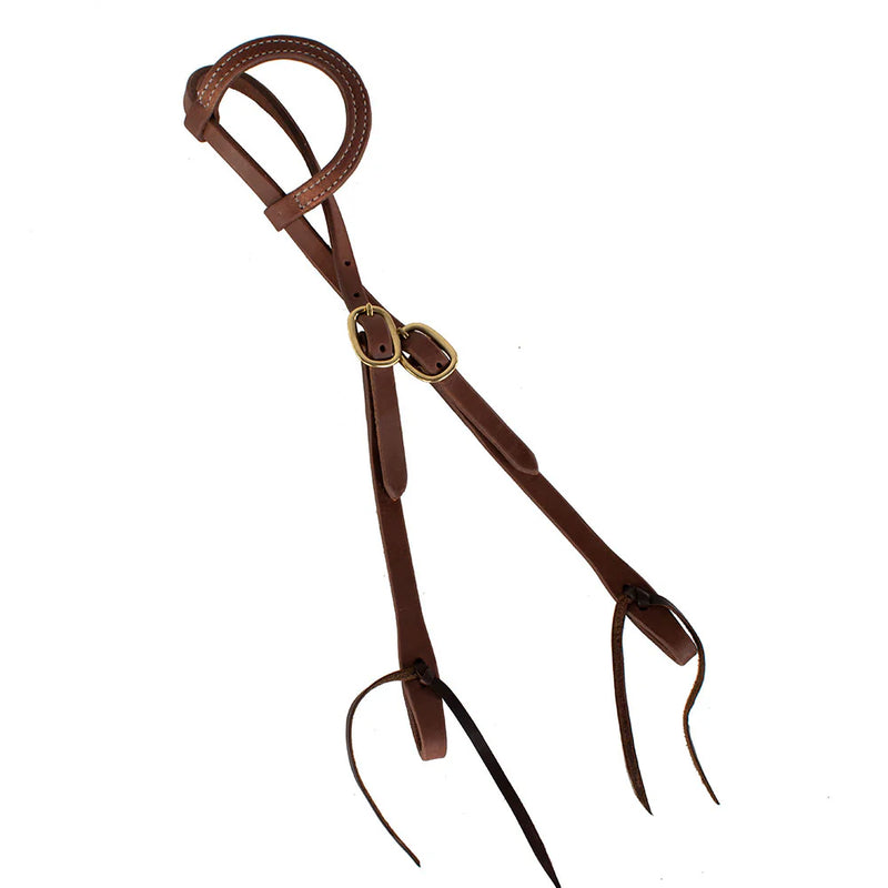 TK42-1851-0 Plain One Ear Headstall w/ Ties and Brass Buckles