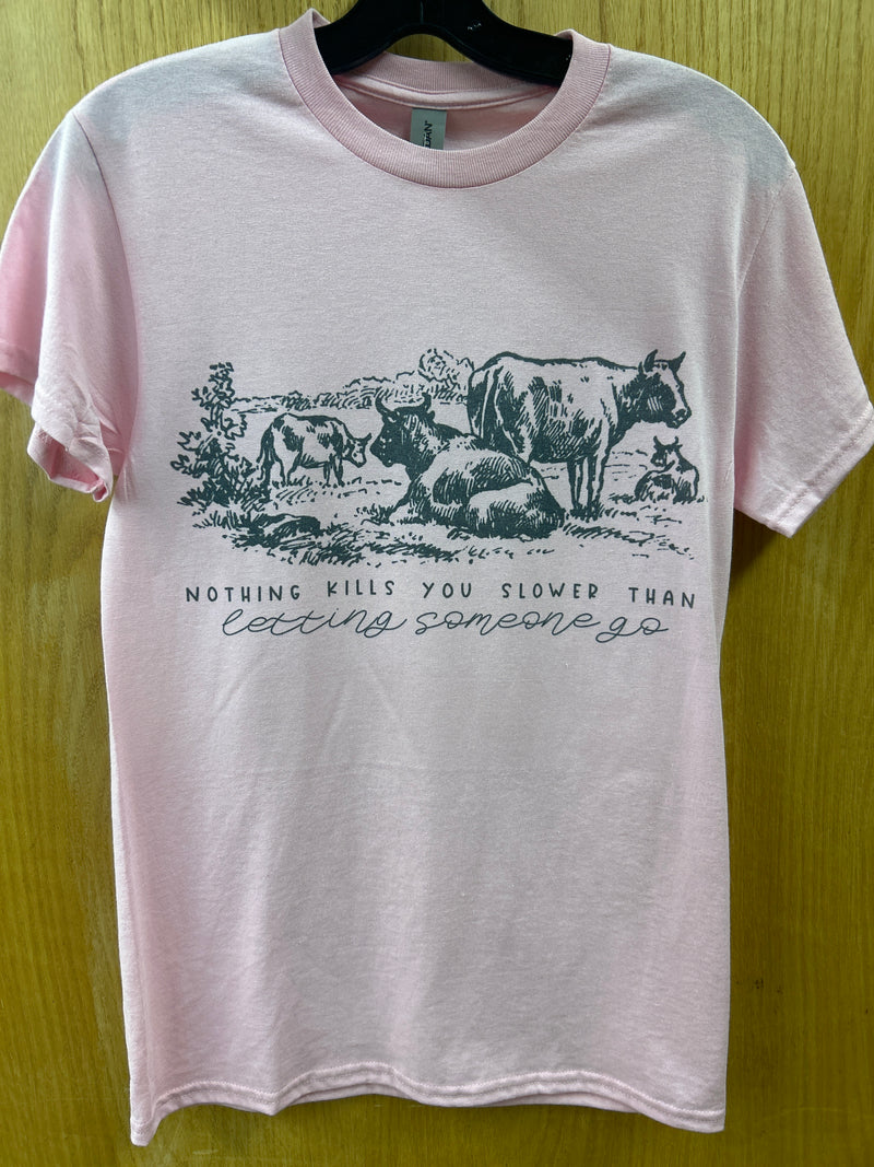 CLTSHIRT-S-Pink Ladies TShirt "Cattle Western"