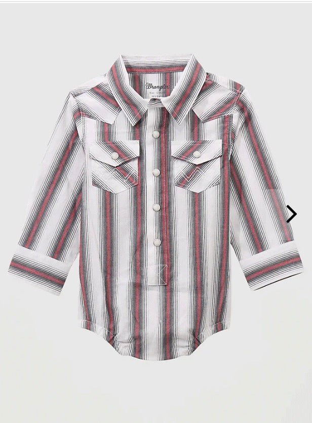 CL112369514 Baby Boy Wrangler Western L/S Shirt- Stripes