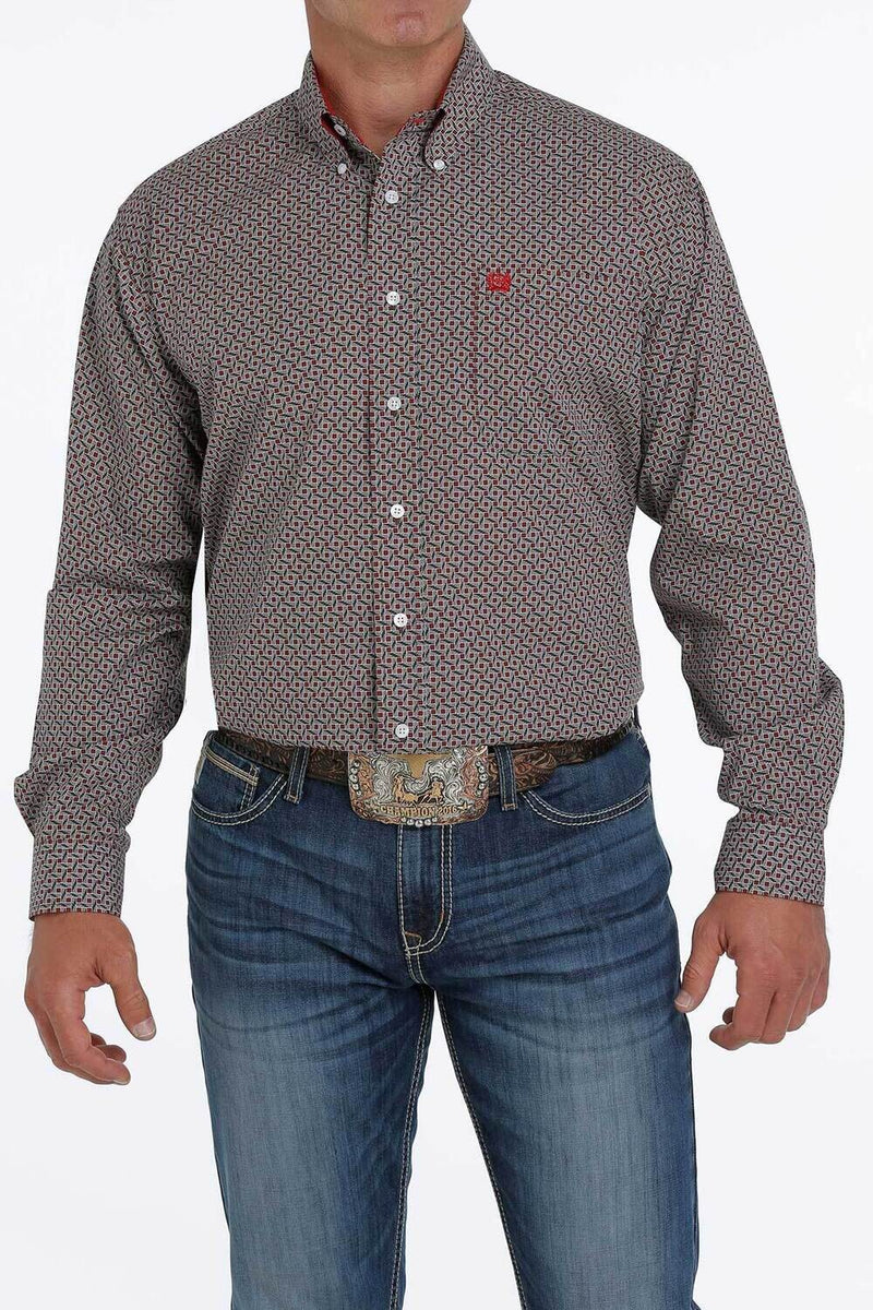 CLMTW1105203 Cinch Shirt MENS L/S Geo Print
