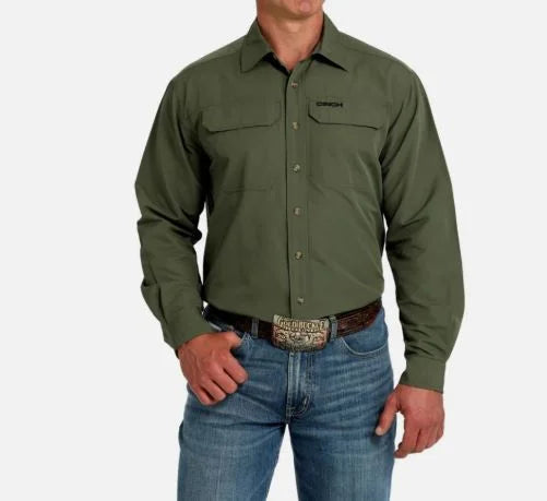 CLMTW1722003 Mens Cinch Arenaflex Button L/S- Soild