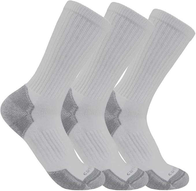 CLSC6203M-M-Grey Socks Mens- Midweight Cotton Blend Crew