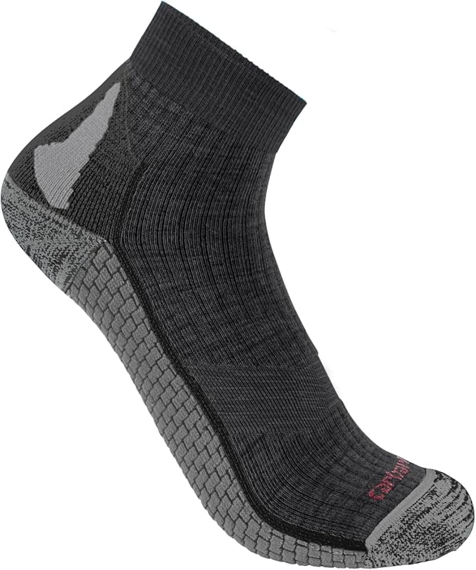 CLSQ9250W-L-Grey Socks Womens- Force Grid Midweight Quarter Sock