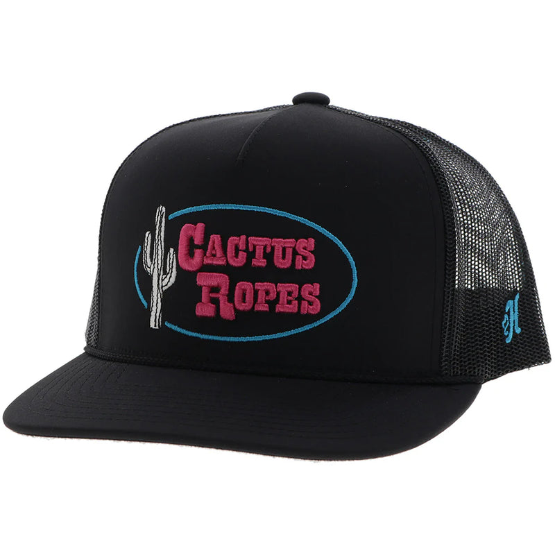 CLCR113 Hooey Cactus Ropes Ball Cap- Black/Pink/Blue