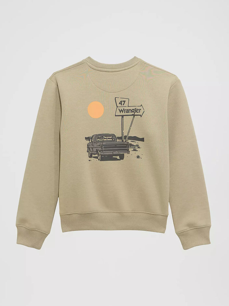 CL112372979  Wrangler Boy's Crewneck Wrangler- Sand