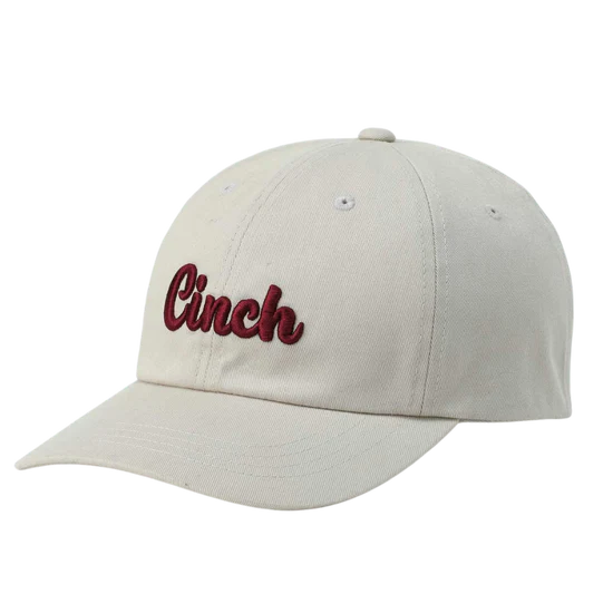 CLMHC7921001 Ball Cap Cinch Tan w/ Burgandy Logo